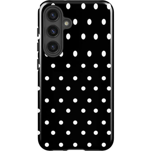 Black and White Polka Dots Galaxy S24 Plus Impact Case